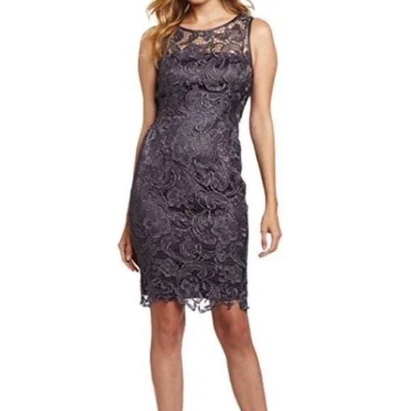 knee length dresses for ladies Dark Grey Long Sleeves Lace Applique A-line Prom Dress, Grey Long Form –  Cutedressy